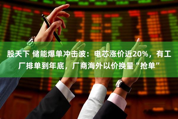 股天下 储能爆单冲击波：电芯涨价近20%，有工厂排单到年底，厂商海外以价换量“抢单”